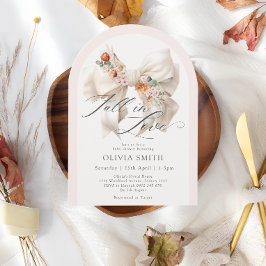 Herfst in Liefde Elegante Witte Boog Bloemen Baby  Kaart