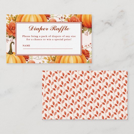 Herfst in liefde flora herfst Baby shower Luier Ra Informatiekaartje (Voorkant / Achterkant)