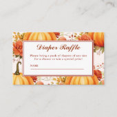 Herfst in liefde flora herfst Baby shower Luier Ra Informatiekaartje (Voorkant)