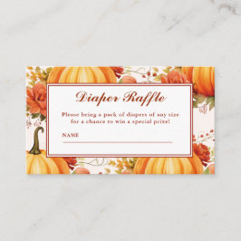 Herfst in liefde flora herfst Baby shower Luier Ra Informatiekaartje