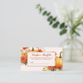 Herfst in liefde flora herfst Baby shower Luier Ra Informatiekaartje (Staand voorkant)