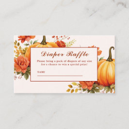 Herfst in liefde flora herfst Baby shower Luier Ra Informatiekaartje