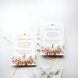 Herfst in liefde Floral Pumpkin Books Baby shower Informatiekaartje