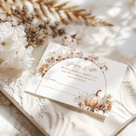 Herfst in liefde Floral Pumpkin Luier Baby shower Informatiekaartje