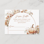 Herfst in liefde Floral Pumpkin Luier Baby shower Informatiekaartje (Voorkant)