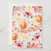 Herfst in Liefde Floral Pumpkin Rustic Country Wed Kaart (Achterkant)