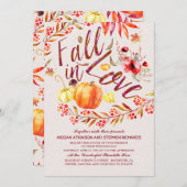 Herfst in Liefde Floral Pumpkin Rustic Country Wed Kaart (Voorkant / Achterkant)
