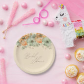 Herfst in Liefde Floral Pumpkin Vrijgezellenfeest Papieren Bordje (Feest)