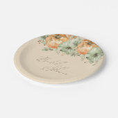 Herfst in Liefde Floral Pumpkin Vrijgezellenfeest Papieren Bordje (Gekanteld)