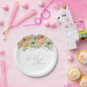 Herfst in Liefde Floral Pumpkin Vrijgezellenfeest Papieren Bordje (Feest)