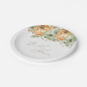 Herfst in Liefde Floral Pumpkin Vrijgezellenfeest Papieren Bordje (Gekanteld)