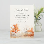 Herfst in liefde Foto Save The Date (Staand voorkant)