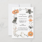 Herfst in liefde Funny Pumpkin herfst bruiloft Save The Date (Achterkant)