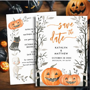 Herfst in liefde Funny Pumpkin herfst bruiloft Save The Date