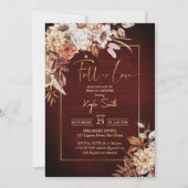 Herfst in liefde gedroogde bruine rozen vrijgezell kaart (Voorkant)