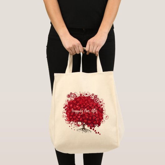 Herfst in liefde, gelukkig ooit na rode rode bomen tote bag (Voorkant (product))