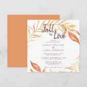 Herfst in Liefde Golden Foliage Herfst Koper Bruil Kaart (Voorkant / Achterkant)