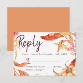 Herfst in Liefde Golden Foliage Herfst Sinaasappel Kaart
