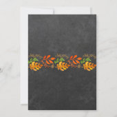 Herfst in liefde Gouden bladeren krijtbord vrijgez Kaart (Achterkant)