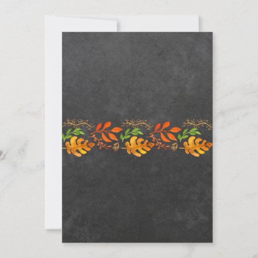 Herfst in liefde Gouden bladeren krijtbord vrijgez Kaart (Achterkant)