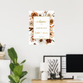 Herfst in Liefde Gouden Flora Vrijgezellenfeest We Poster (Thuiskantoor)