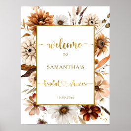 Herfst in Liefde Gouden Flora Vrijgezellenfeest We Poster