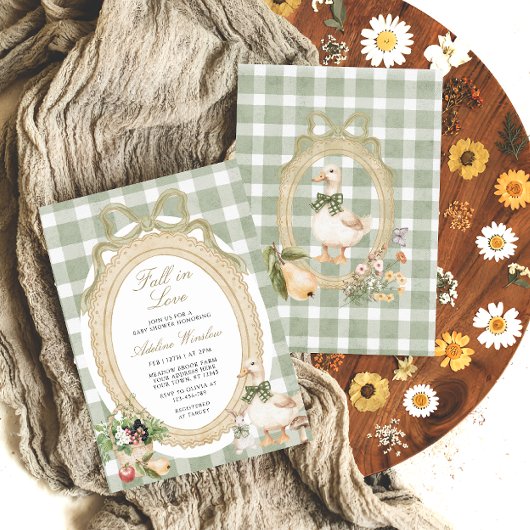 Herfst in liefde  grillig salie Baby shower Kaart