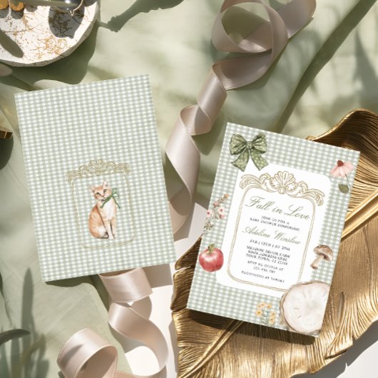 Herfst in liefde  grillig salie Baby shower Kaart
