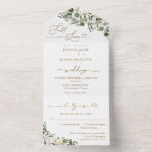 Herfst in liefde groen pompoen bruiloft all in one uitnodiging (Binnen)