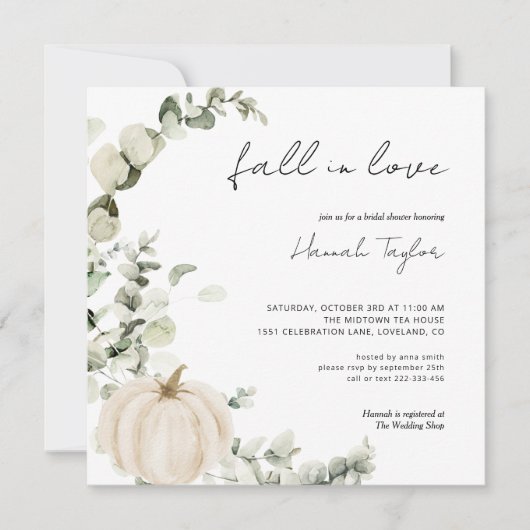 Herfst in liefde groen pompoen herfst Vrijgezellen Kaart (Voorkant)