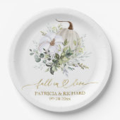 Herfst in liefde groen pompoen papieren bordje (Voorkant)