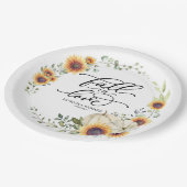 Herfst in liefde groen pompoen papieren bordje (Gekanteld)