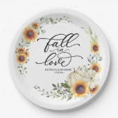 Herfst in liefde groen pompoen papieren bordje (Voorkant)