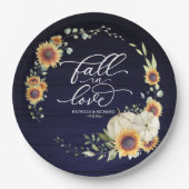 Herfst in liefde groen pompoen papieren bordje (Voorkant)