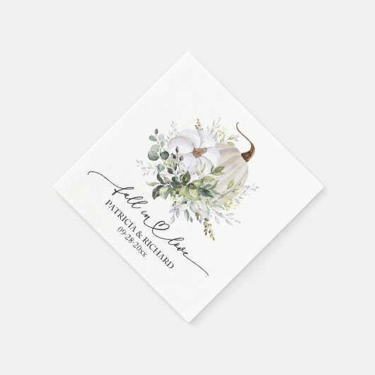 Herfst in liefde groen pompoen servet (Hoek)