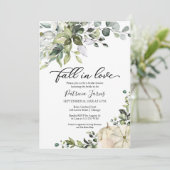 Herfst in liefde groen pompoen Vrijgezellenfeest Kaart (Staand voorkant)