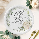 Herfst in liefde groen pompoen Vrijgezellenfeest Papieren Bordje<br><div class="desc">Een heerlijk grove eucalyptus met een herfst-bepaald vrijgezellenfeest papier bord. Eenvoudig aan te passen met uw details. Neem contact met me op via chat als je vragen hebt over het kunstwerk of je moet aanpassen. OPMERKING: voor hulp bij bestellingen, verzendgegevens, productinformatie, enz., neemt u rechtstreeks contact op met Zazzle Customer...</div>