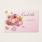 Herfst in liefde Hallo schattige kleine pompoen me Visitekaartje (Voorkant)