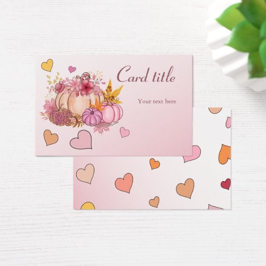 Herfst in liefde Hallo schattige kleine pompoen me Visitekaartje (Bureau)