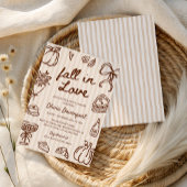 Herfst in Liefde Hand getrokken Doodle Gezellig Vr Kaart