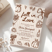 Herfst in Liefde Hand getrokken Doodle Gezellig Vr Kaart