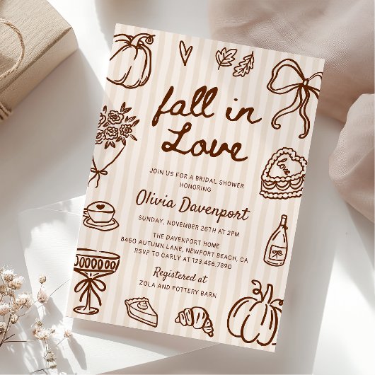 Herfst in Liefde Hand getrokken Doodle Gezellig Vr Kaart