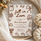 Herfst in Liefde Hand getrokken Doodle Gezellig Vr Kaart