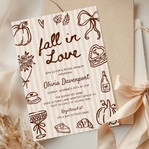 Herfst in Liefde Hand getrokken Doodle Gezellig Vr Kaart