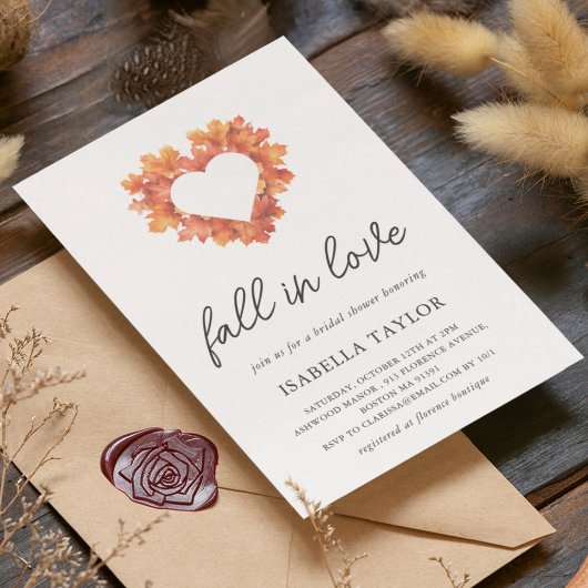 Herfst in liefde | Heart Bridal Shower Uitnodiging