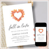 Herfst in liefde | Heart Bridal Shower Uitnodiging