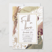 Herfst in Liefde Herfst Abstract Bloemen Vrijgezel Kaart (Voorkant)