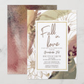 Herfst in Liefde Herfst Abstract Bloemen Vrijgezel Kaart (Voorkant / Achterkant)