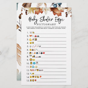 Herfst in Liefde Herfst Baby shower Emoji Game