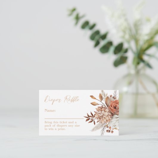 Herfst in liefde herfst Baby shower Luier Raffle Informatiekaartje (Staand voorkant)